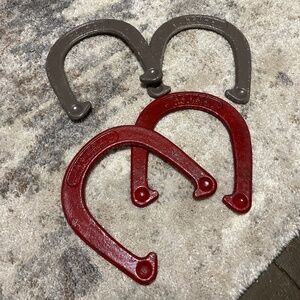 Horseshoes Royal st Pierre vintage throwing horseshoes red gray cast iron